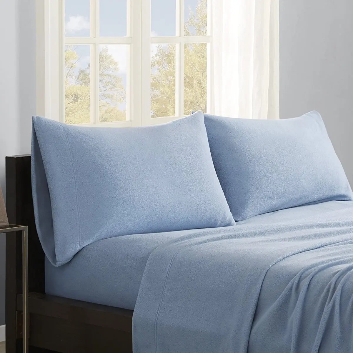 True North PC20-012 Micro Fleece Sheet Set - King Size, Blue, Luxurious Alternative to Flannel