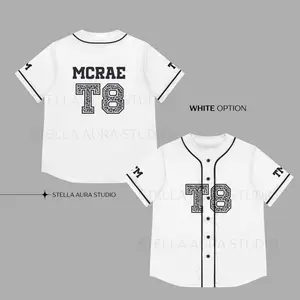 Baseball Jersey McRae | T8 Miss Possessive Concert Shirt | T8 Leopard Jersey | McRae Fan Merch Tour Shirt | Music Fan Gift - White