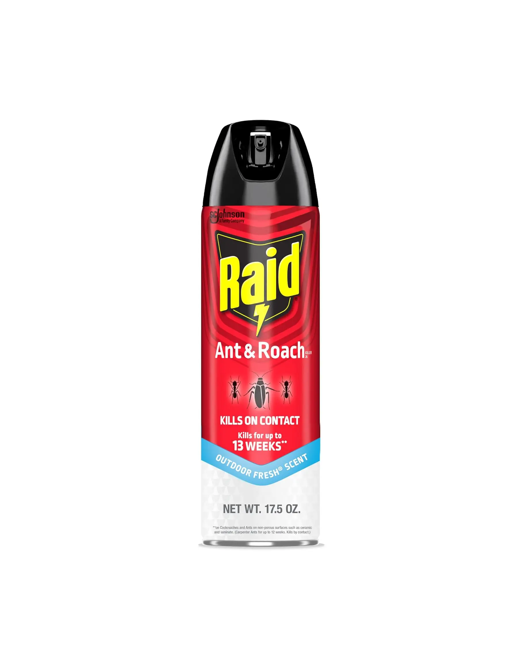 Raid Ant & Roach Killer Spray for Listed Bugs, Keeps Killing for Weeks, Fresh Scent, 17.5 oz