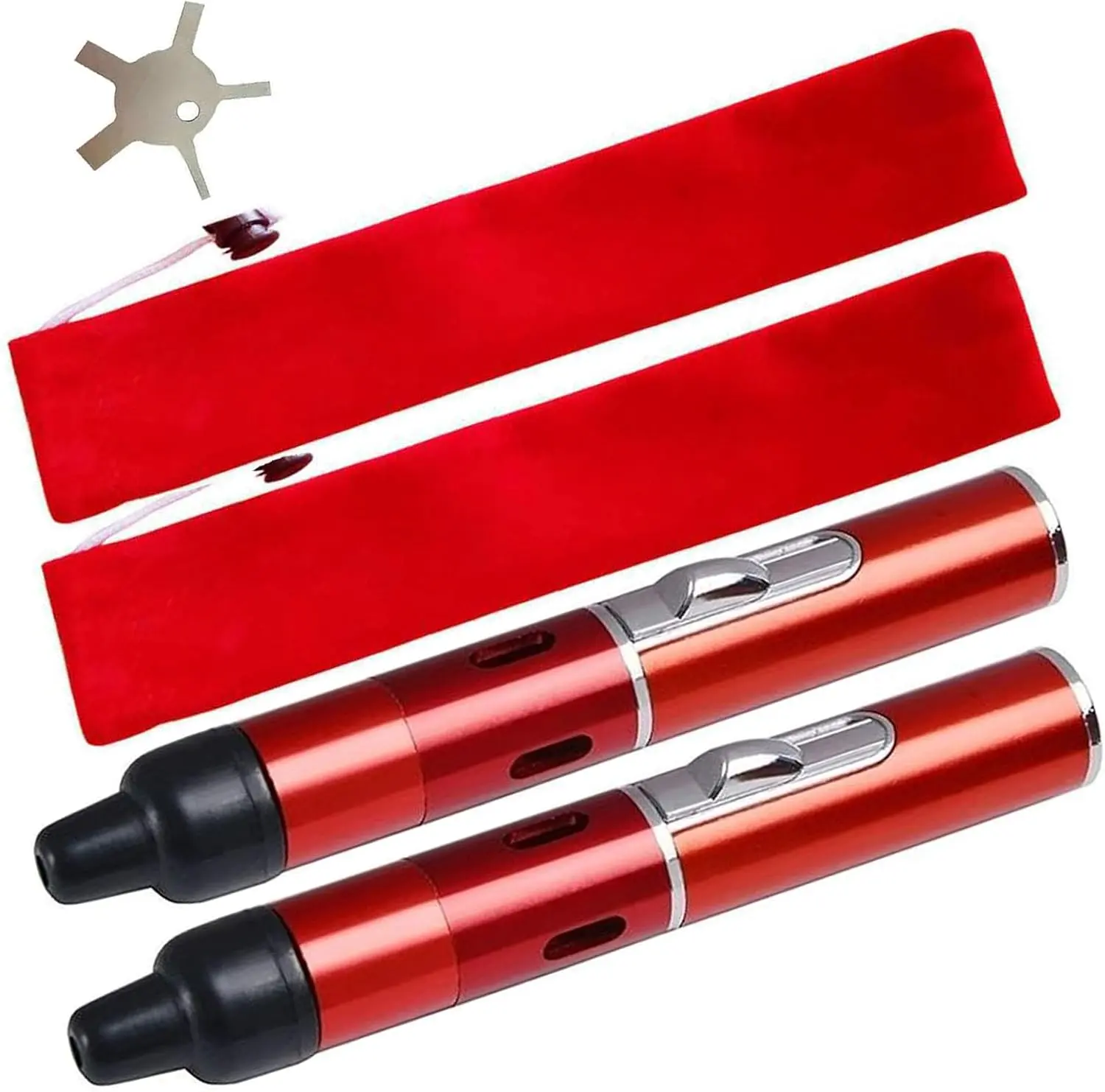 Lighter,Multifunctional  Tube-in Detachable Windproof Lighter,,Indoor,Camping,Candle,Birthday,Red(2PCS)