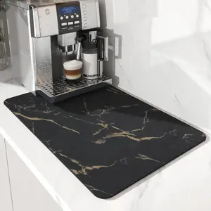 Coffee Mat Hide Stain Rubber Backed Absorbent Dish Drying Mat for Kitchen Counter - Fits Under Coffee Maker or Machine