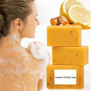 3PCS Turmeric Soap,Deep cleansingSoap,Moisturizing Soap For Face &Body,Body wash & Soap For Women& Men jabon curcuma Body CareComfort Skin Care acid kojic glow bar nurture Moisturizer Cleanser Acne Lemon