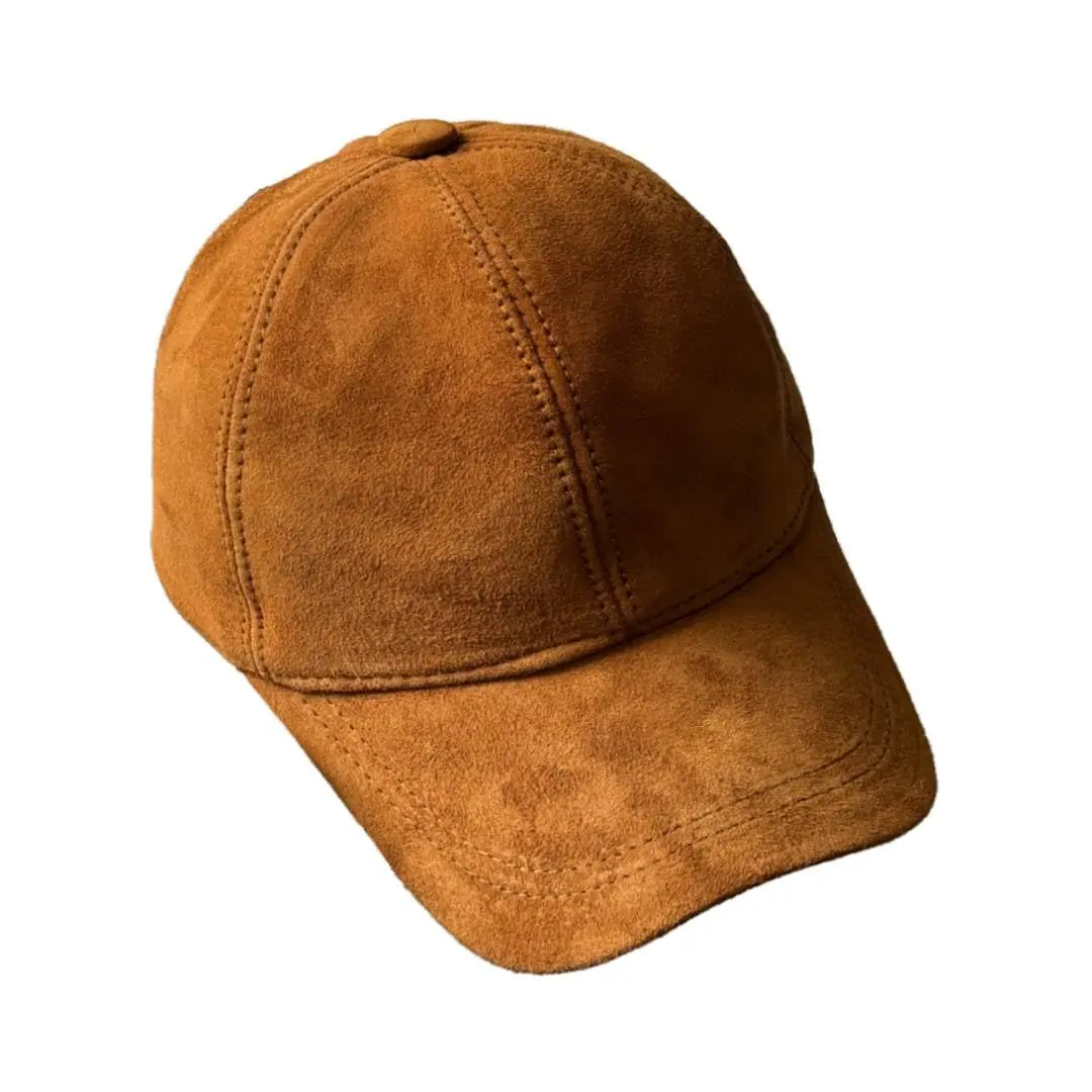 Lukkizara Genuine Suede Lambskin Leather Baseball Cap – Unisex Adjustable Outdoor Sports Hat for Men and Women