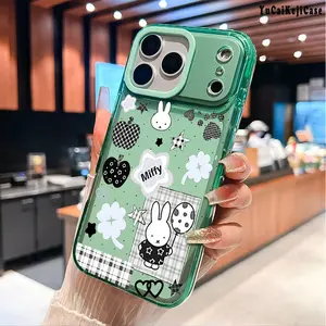 Cartoon Cute Kawaii Miffy  pattern color TPU Phone Case for iPhone 17 Air 16 Plus 15 Pro Max 14 Plus 13 12 11 Pro Max Festive Design Non-Yellowing Shockproof Protection Soft Silicone Fashion Transparent Cover Cellphone Protective Smartphone