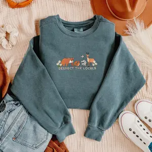 Respect Local Wildlife Embroidered Sweatshirt/T-shirt/Hoodie, Protect National Parks, Camping Outdoors Granola Girl Sweater, Environmental Sweatshirt