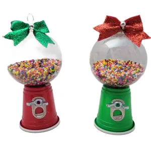DIY Christmas Gum Ball Machine Ornaments - Creative Festive Party Supplies