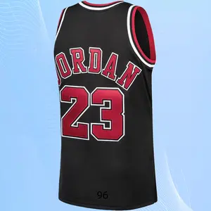 Men's stitched Men's Sleeveless Basketball Jersey Black 1997-98 collect