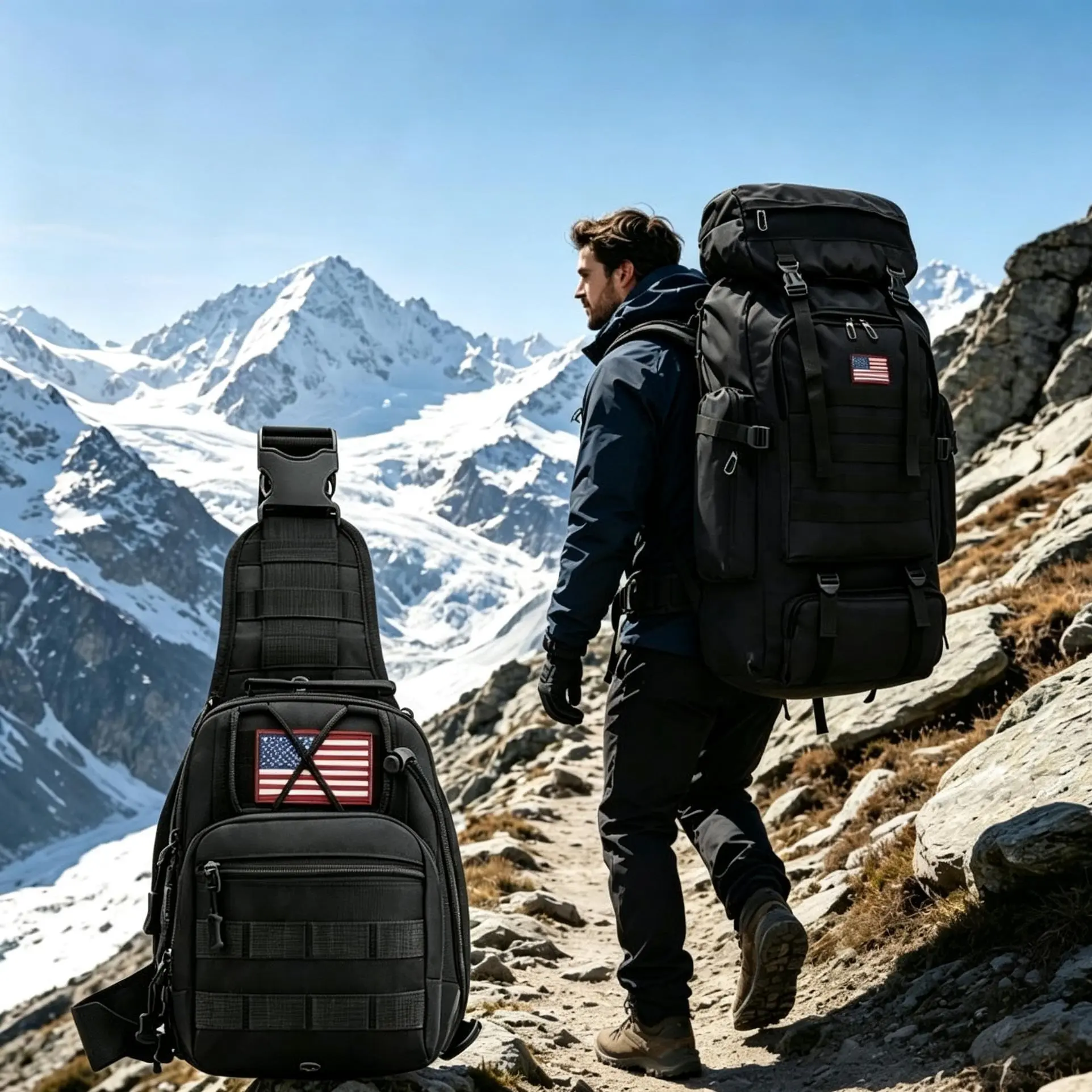 Tactical Backpack,Prepper Bags, 80L Big Forest Bugout Bags, Backpacks for Men,Hiking Backpack , Waterproof and Breathable Travel Backpack, Spend night Biggie Handbag, Rugged and Durable Men's Camouflage Backpack Hiking Camping Hunting Fishing