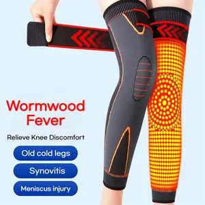 Aicao Mugwort Knee Pads Warmth for Men Women Seniors Autumn Winter Non-Slip Leg Guards Self-Heating Support for Arthritis Healthcare