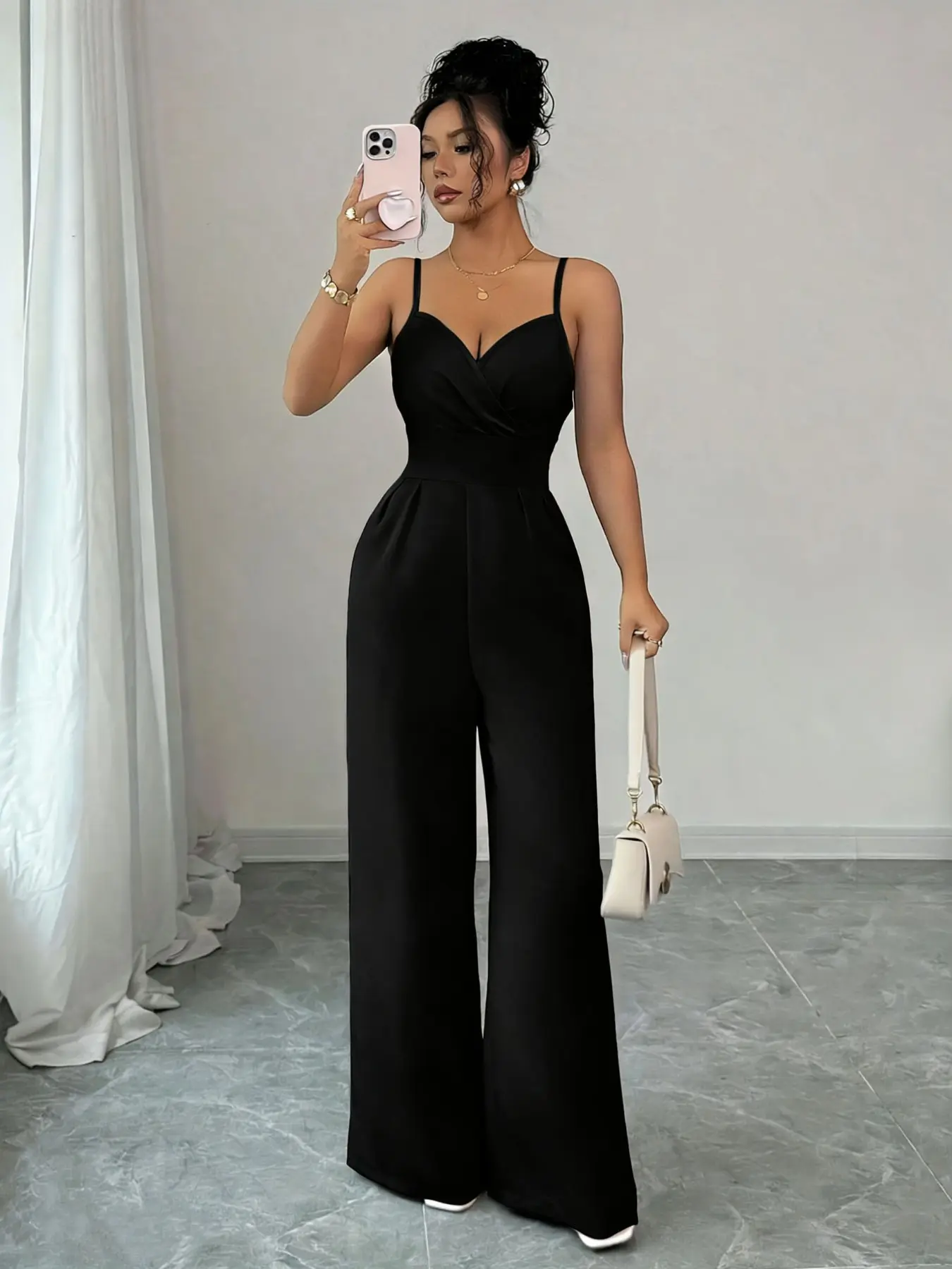 Women's Elegant Solid Color Sleeveless Strapless Jumpsuit, Casual Summer Romper, Comfortable One-Piece, Perfect for Daily Wear, Casual Minimalist Jumpsuit
