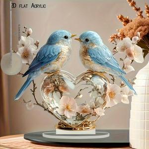 bird design desktop ornament, modern style bird statue decoration craft, desktop decorative ornament for home office, room decor, flower, decor figurine, anniversary statues