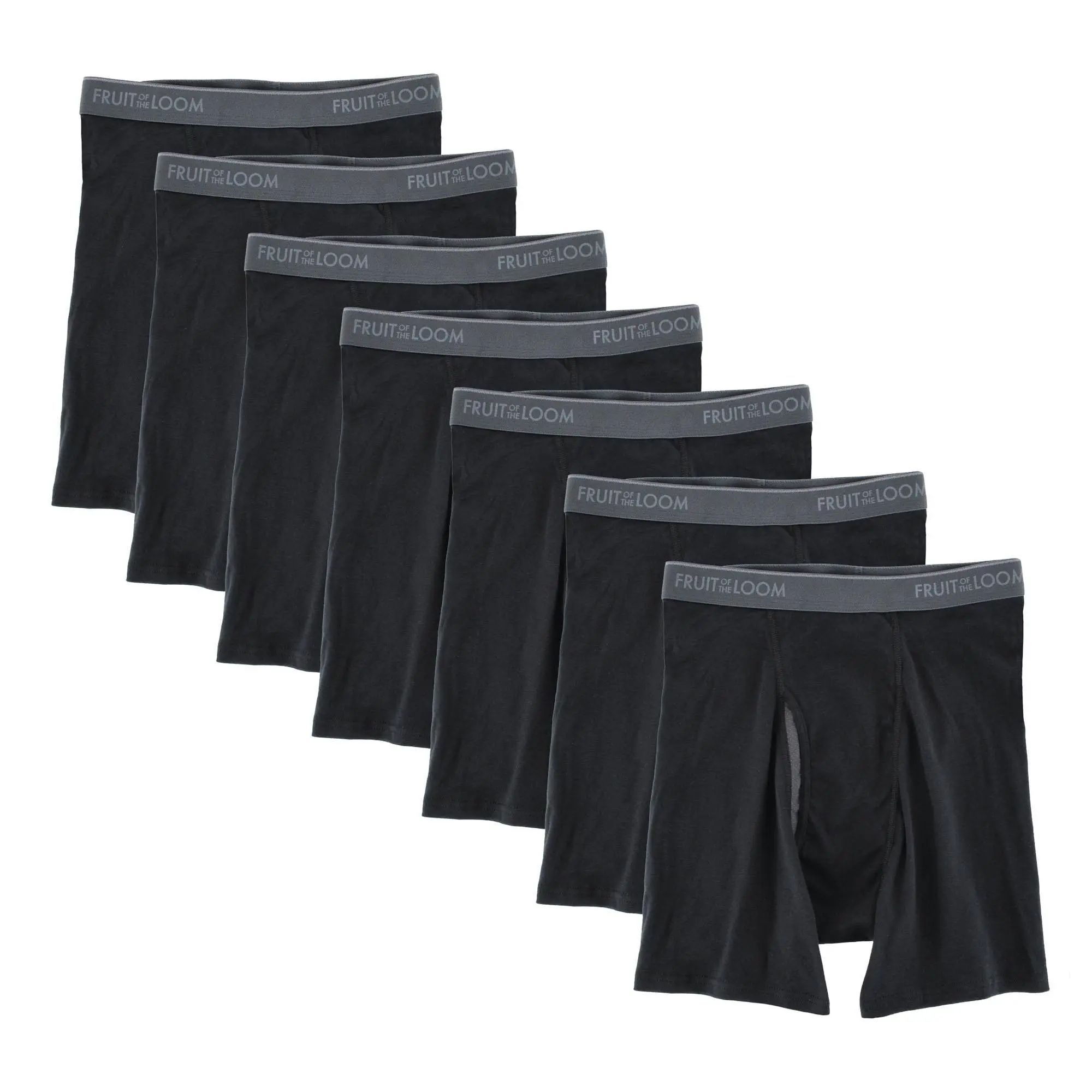 Fruit of the Loom Men's Eversoft CoolZone Fly Black Boxer Briefs (7 Pack), Boxer Briefs