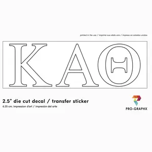 Pro-Graphx Kappa Alpha Theta Sticker Greek Sorority Decal for Car, Laptop, Windows, Officially Licensed Product, Girls College Group Monogram Design 2.5" Tall - White