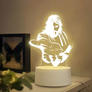 Acrylic Night Light USB Plug-In, Warm Light Eye Protection, Soft Line Design with Flower Decor, One-Button Control, Durable Low Energy