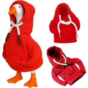 7 Inch Desk Goose Outfits,Mini Porch Goose Red Hoodies, Tabletop Goose Halloween Costume,Magnetic Goose Statue Key Holder Clothes for Table Decoration