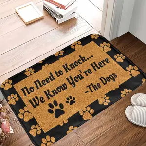 Funny Dog Welcome Doormat Paw Print Pattern Durable Non Slip Waterproof Easy Clean Entrance Rug Perfect for Front Door Porch Patio Home Housewarming Gift Pet Lovers Decoration summerwins