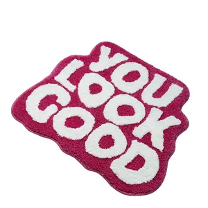 You Look Good Bath Mat Bathroom Rugs Microfiber Washable Absorbent Shower Rug Pink, 25”x22