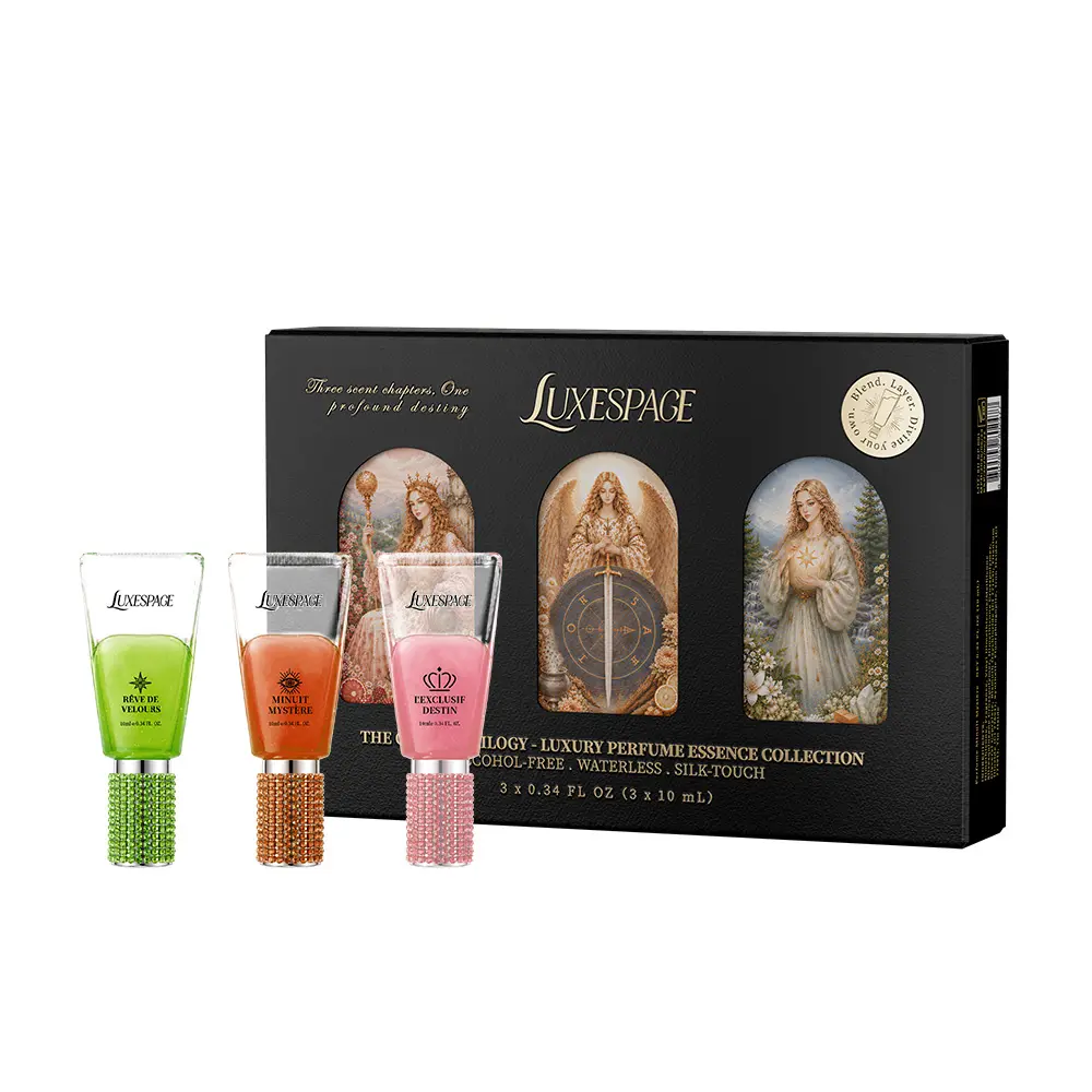 LUXESPACE THE ORACLE TRILOGY Anhydrous Perfume Essence Gift Set (3x10ml) | Alcohol-Free Silky Skin Scent for Custom Layering, Long Lasting Luxury Fragrance