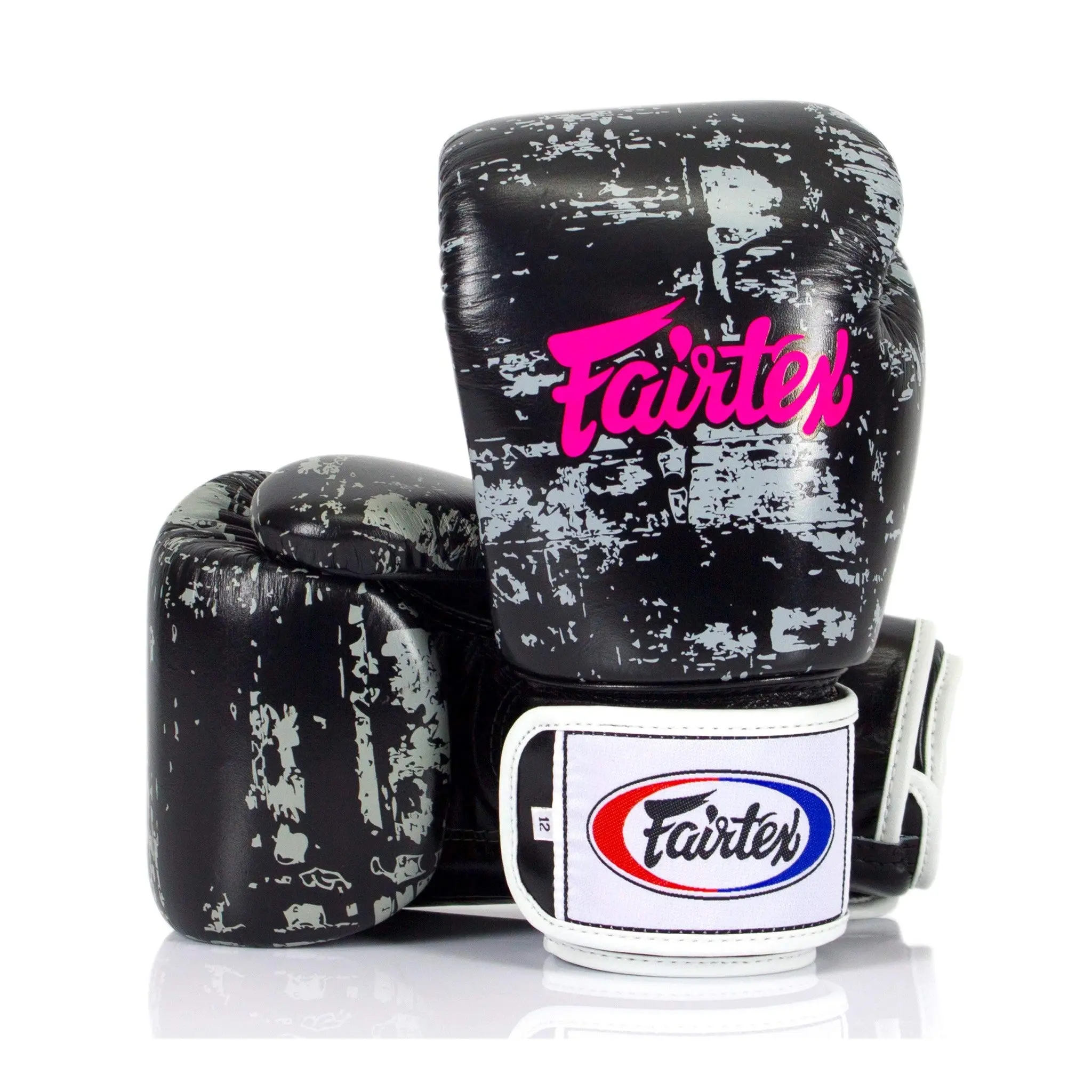 Fairtex BGV1 Dark Cloud Muay Thai Boxing Gloves, Premium Leather Training Equipment with Padded Protection and Contoured Fit, Boxing Equipment