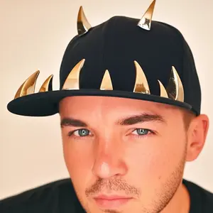 Trending Studded Flat Brim Snapback Cap, Unisex Hip Hop Streetwear Hat for Men & Women with an Adjustable Oversized Fit