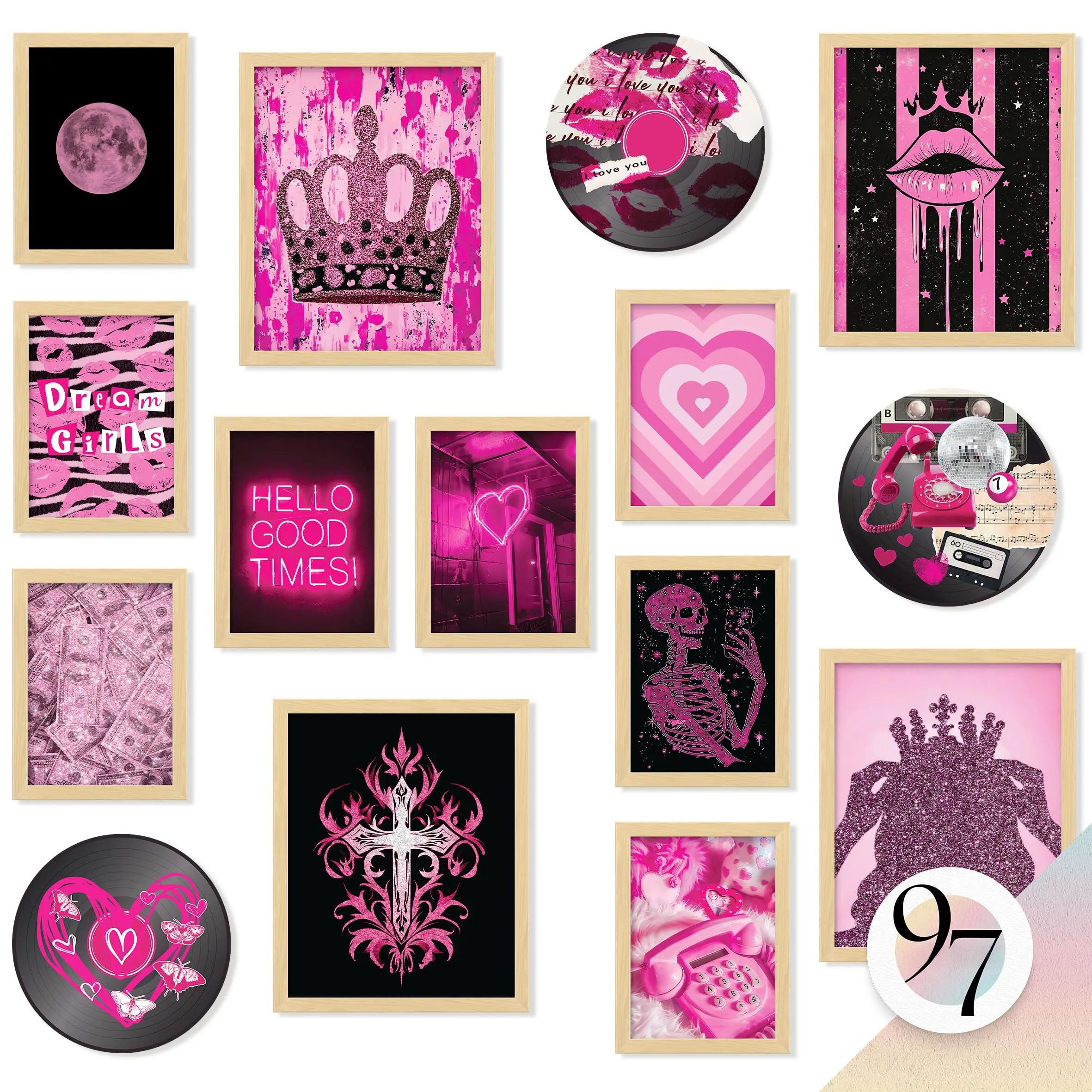 Pink Y2k Room Aesthetic - Mcbling Trashy Posters For  2000s Teen Decorations Hot Wall Art Prints Baddie Pictures Bedroom (unframed)