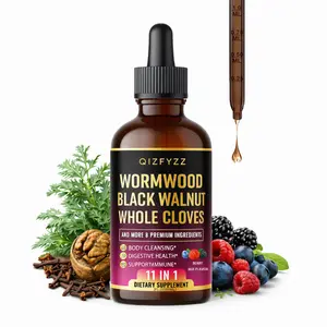 summervibes Black Walnut & Wormwood Herbal Tincture — 11-in-1 formula with Whole Cloves, Berberine, and 8 additional botanicals; 2 fl oz (1-month supply), Berry Mix Flavor.