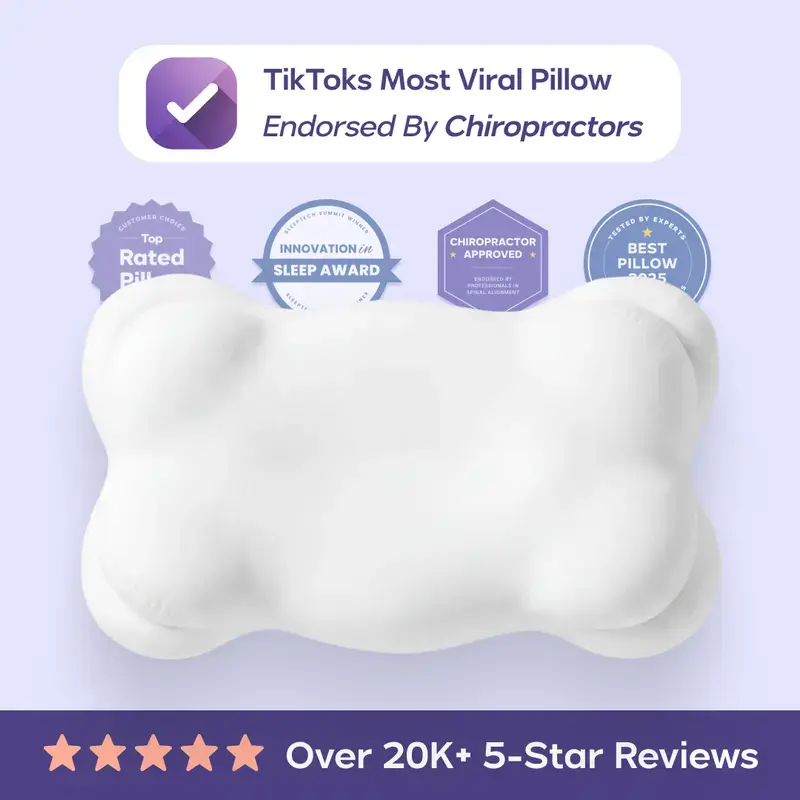 CloudAlign Ergonomic Cervical Pillow - Dual-Height Memory Foam for Side & Back Sleepers, Includes FREE Cooling Pillowcase, 2026 Best Pillow Award Winner