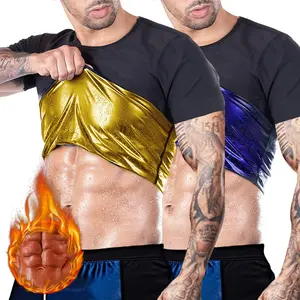 Men's Sauna Shirt, Waist Trainer Compression Sweat Sauna Workout Suit,Gym Exercise Compression Shirt Workout Sweat Enhancer Shapewear