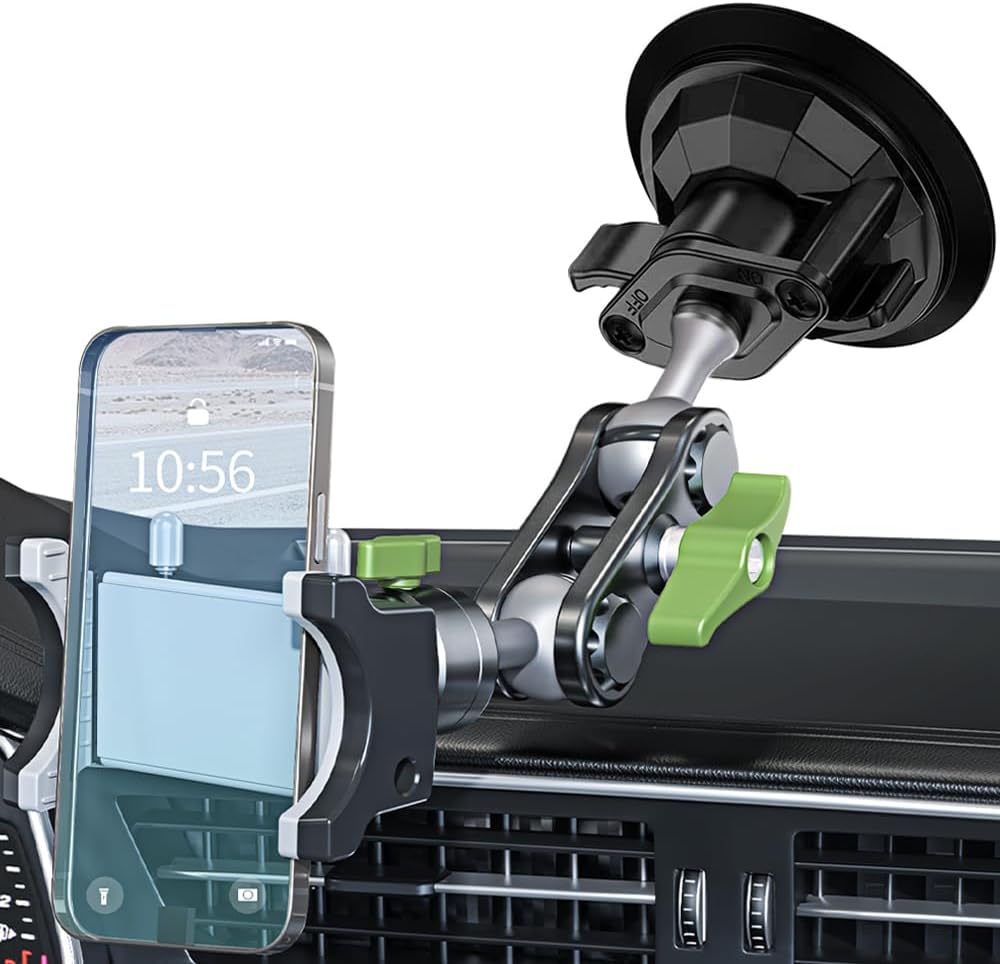 【Father's Day Gift】Joytutus Suction Cup Windshield Car Holder - 360° Rotating Universal Ball Head, Adjustable Arm, Strong Suction, Easy Installation, Vehicle Accessories