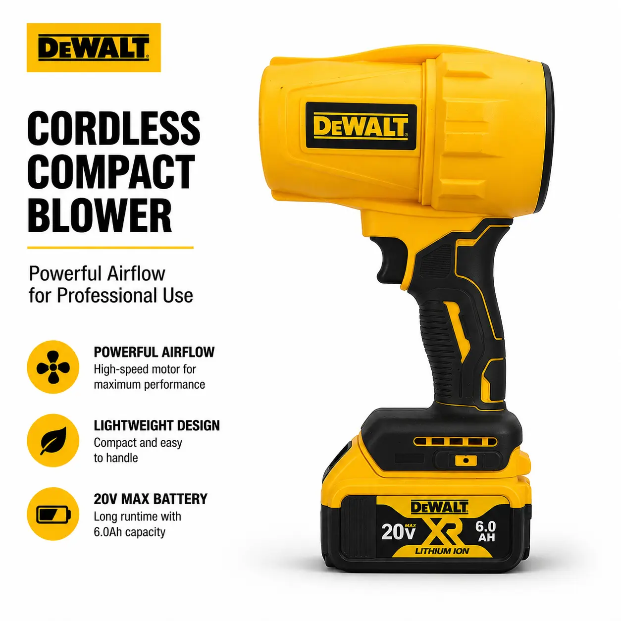 DEWALT 20V MAX Brushless Power Tool Combo Kit - Rechargeable Cordless Brushless Blower, Oscillating Multi-Tool, Impact Socket Set with Flip Lug Nut Sockets, Charger, Battery, Compact for Garden, Outdoors, DIY