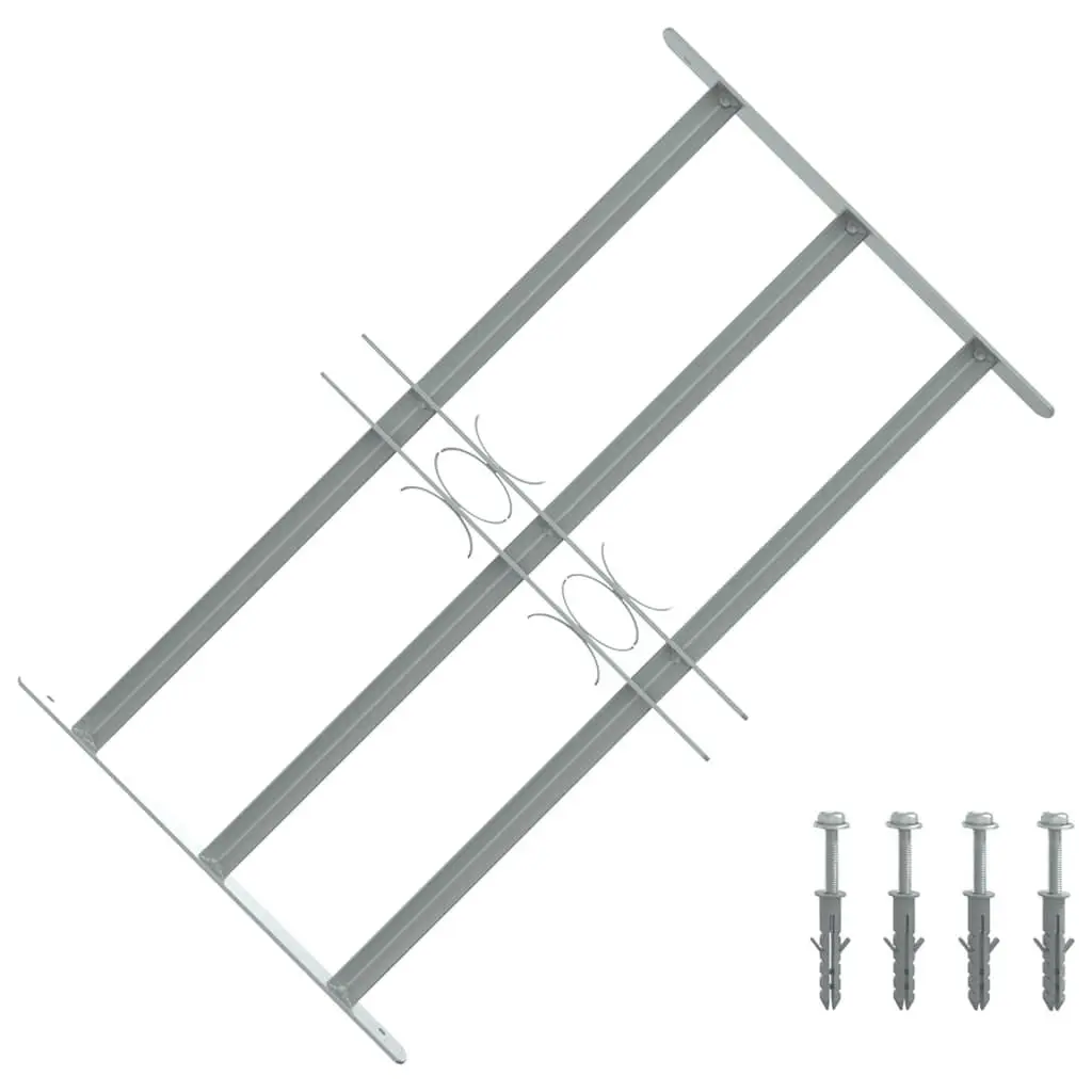 vidaXL Window Security Bars, Extendable Window Guard, Security Grill, Window Protector for Building Material Home Office, Galvanized Steel 141382
