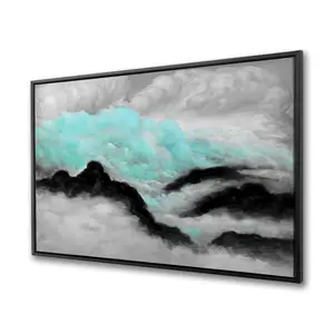 Begin Home Decor C1FC36484KVL55 36 x 48 in. Gray & Blue Clouds - Bedroom Canvas Art - White Framed Decor