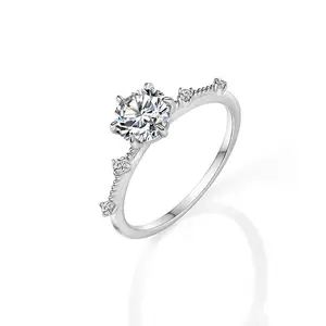 Full S925 silver ring with single diamond; cool, sparkling aesthetic; Korean style; refined, minimalist design; premium feel; slim band; index finger ring