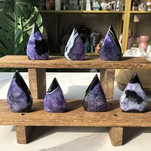 Crystal Purple Agate Tear Drop Collection