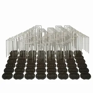 Galvanized U-Shaped Garden Stakes, 3mm No-Bend Design with Washers for Home Improvement Plant Care & Support