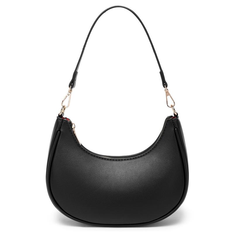 Women'S Fashionable Shoulder Bag, Crescent Bag, Scratch-Resistant And Wear-Resistant, Suitable for Shopping And Dating, Going Out for Parties, Commuting to Work,  Elegant, Simple, Casual And Cool Black Women'S Shoulder Bag