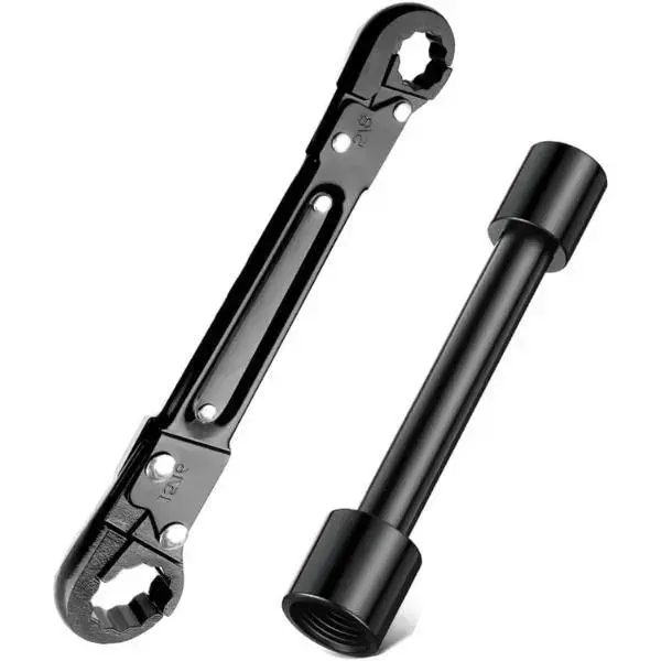 Professional Alloy Steel Plumbing Tool set - 1.2lb Dual Kwik Tite Dual Wrench, Angle Stop, Adjustable Wrench for Confined Spaces, Great for Home Repairs, Fits 1/2"-1" Inches Angle Stops & Supply Nut Installation