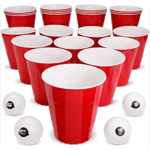 Giant Yard Pong Drinking Game for Adults – Indoor/Outdoor Lawn, Beach, and Tailgating Beer Pong Party Game – 24 Heavy Duty Giant Cups with 4 Balls