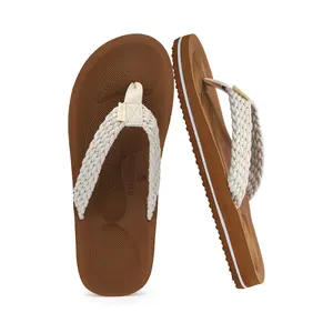 Women’s Summer Non-Slip Thick Sole Toe Post Sandals — Casual Outdoor Wear with Arch Support, Fashionable Flip-Flops for Beach/Sand, Trendy Design