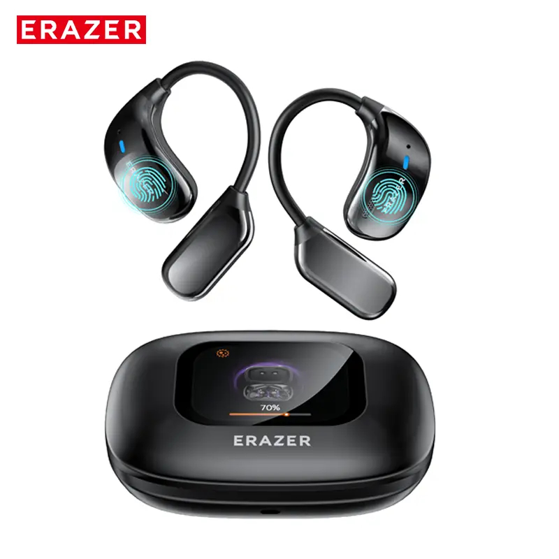 ERAZER XF23 Bluetooth Wireless Headset UV Disinfection Full Color Display Headphones OWS HIFI Stereo Full Color Display Headphones for Listening to Music and Calls, UV Anti-Virus Cleaning Headphones with Microphone