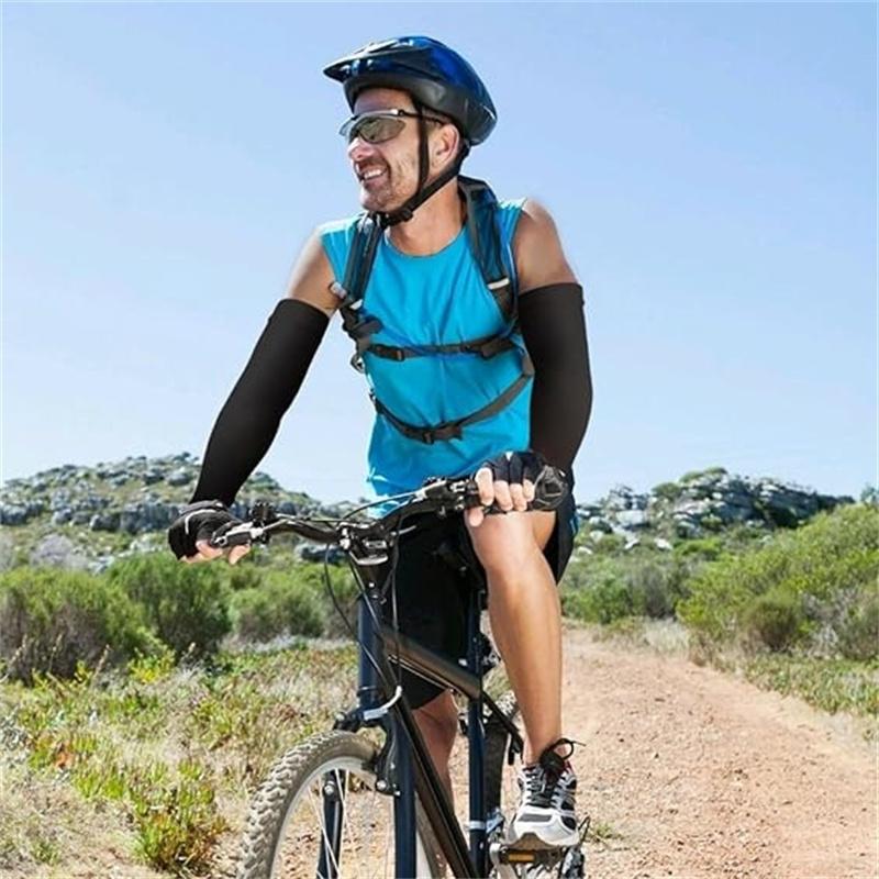 Fashion Outdoor Sports Arm Sleeves Sun Protection Ice Silk High Elasticity Breathable Comfortable for Driving Running Hiking Cycling