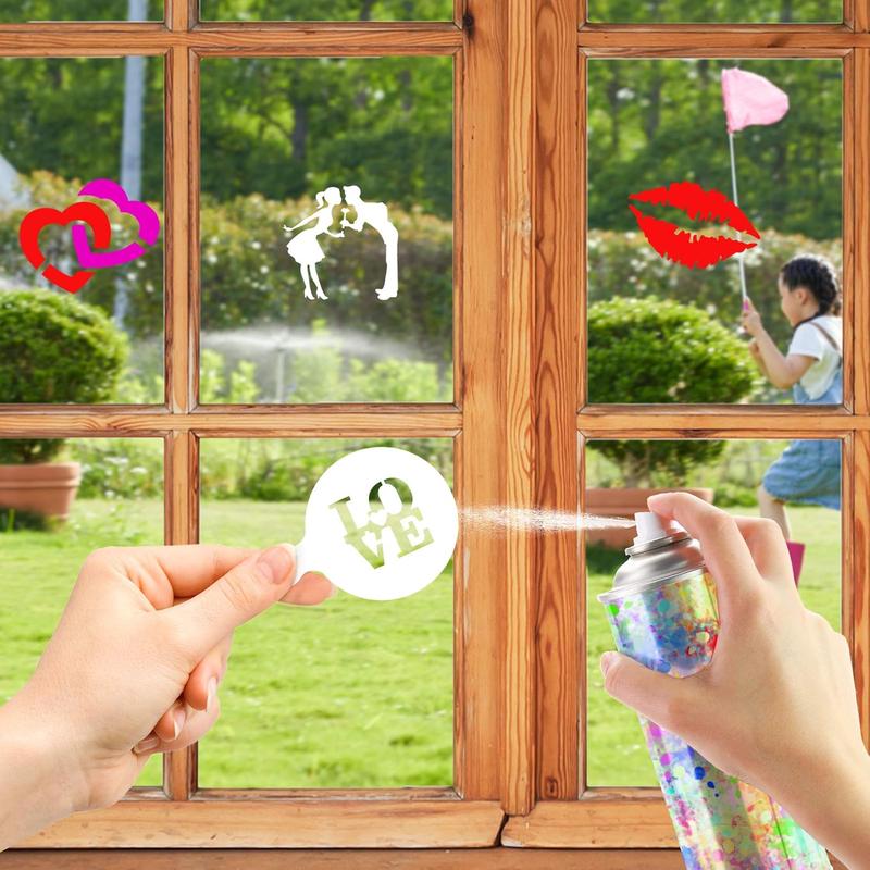 20Pack Valentine's Day Cake Stencil Templates Decoration, Reusable Valentine's Day Cake Cookies Baking Painting Mold Tools, Dessert, Coffee Decorating Molds Cappuccino Mousse Hot Chocolate