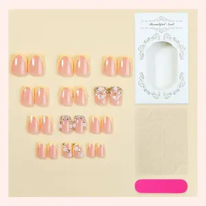 24 rectangular adhesive nail stickers, nail extensions, a DIY set made by hand featuring 3D floral patterns on the nail polish stripes, including glue, a flower nail set