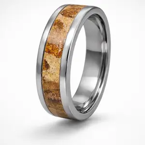 High Country Antler – stainless steel Elk Antler Inlay Ring