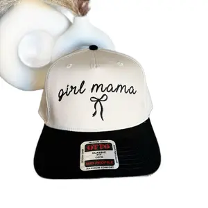 Girl Mama Coquette Bow vintage Baseball Trucker Hat for Mom, Mother’s Day Hat Trendy Gift for Her, Custom Hats for Mom, trending stylish hat