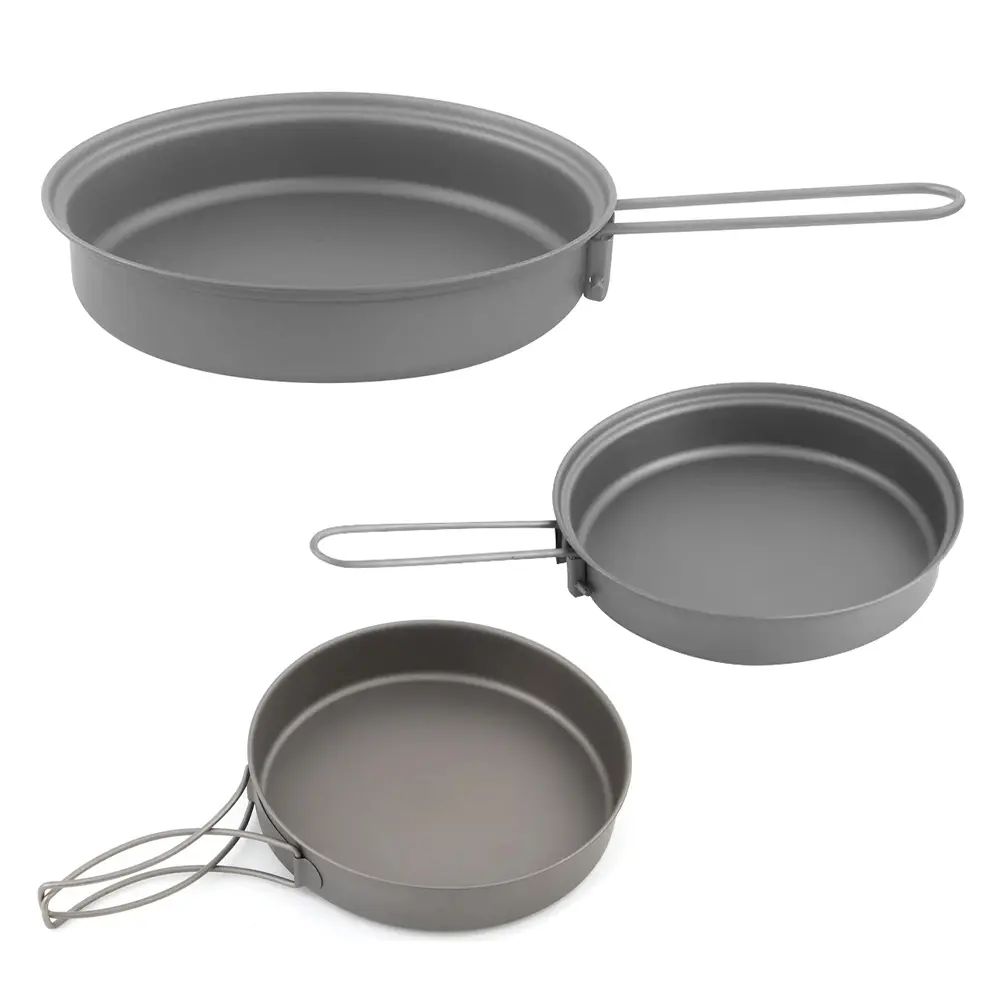 TOAKS Lightweight Titanium Frying Pan with Foldable Handle - Camping Accessories, 115mm/130mm Sizes for Outdoor Camping & Hiking Camp Kitchen