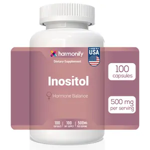 HARMONIFY Inositol Supplement 500mg - 100 Capsules for Women's Reproductive Health Mood & Ovarian Support Vegan Friendly Non-GMO Made in USA