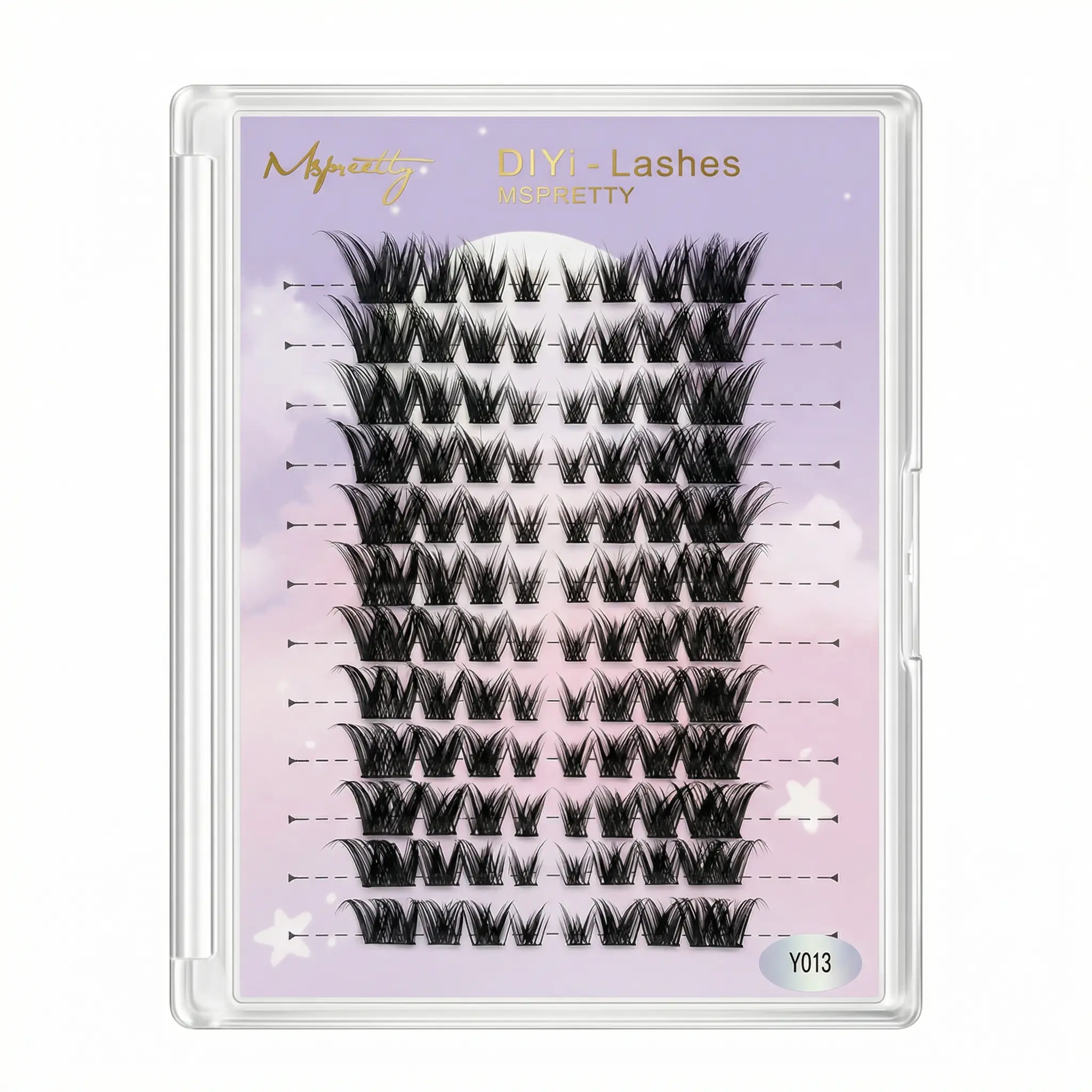 misspreetty Y013 DIY Feline Cosmetic False Eyelash Clusters, Handmade Winged Fox Eye Extensions, C Curl, 0.07mm Thickness, 16-18mm Length, Nature-Enhanced Look, for Adults, Single Box (False Eyelashes & Adhesives), Cross