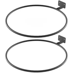 8in Wall Flower Pot Holder Ring Plant Hanger 2Pack, Metal Planter Hooks Wall Mounted Bracket Heavy Duty for Outdoor Indoor