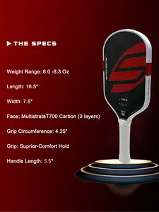 Pickleball Racket Set with Boomstick Core, Carbon Fiber T700 Super Durable, Infinigrit Material, Increased Sweet Spot and Balance
